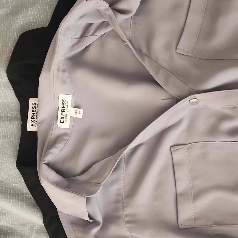Express Portofino Shirts in black and gray. Size Small